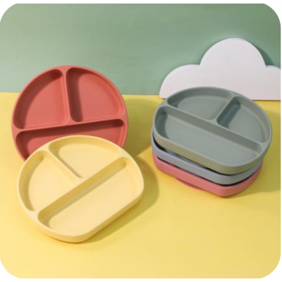 萌趣美學系列|嬰幼兒三格防翻強力吸盤矽膠餐盤 萌趣美學系列|嬰幼兒三格防翻強力吸盤矽膠餐盤