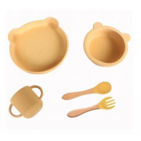 SINYA 專業研發系列｜嬰幼兒全方位矽膠輔食餐具 8 件套裝 (吸盤餐盤/圍兜/學飲杯/餐墊全配套)