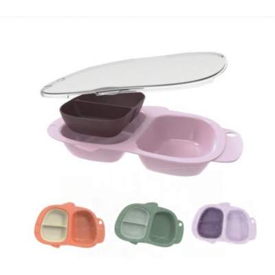 SINYA 專業研發系列|兒童分體式分格餐盤 (防滑防翻設計 / 附透明密封蓋 / 食品級 PP 與矽膠材質 / 幼兒自主進食練習盤) SINYA 專業研發系列|兒童分體式分格餐盤 (防滑防翻設計 / 附透明密封蓋 / 食品級 PP 與矽膠材質 / 幼兒自主進食練習盤)