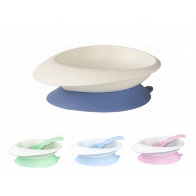 SINYA 專業研發系列｜UFO 造型嬰兒強力吸盤碗 (符合人體工學斜口設計 / 底部強力吸盤防翻 / 附專用餵養湯勺 / 食品級安全矽膠)