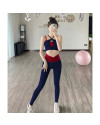 氣質瑜珈服運動套裝專業高階高腰提臀收腹時尚顯瘦速乾撞色健身服