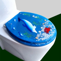 馬桶蓋 UVO型家用通用老式抽水樹脂馬桶圈加厚坐便器蓋廁所板配件-天然大海豚