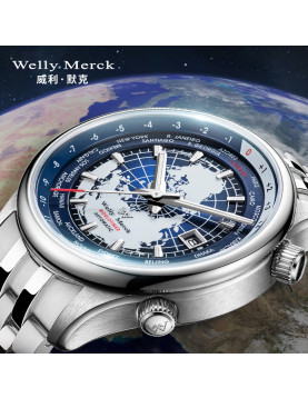 Welly Merck - 057男款銀色鋼帶手錶