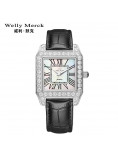 WellyMerck - 女裝水晶方形腕錶