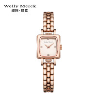 WellyMerck - 精緻玫瑰金方形手錶