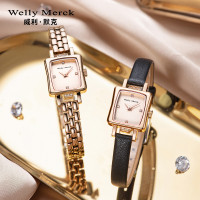 WellyMerck - 精緻玫瑰金方形手錶