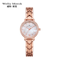 WellyMerck - 珍珠光澤玫瑰金手錶
