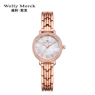 WellyMerck - 珍珠光澤玫瑰金手錶