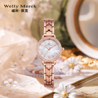 WellyMerck - 珍珠光澤玫瑰金手錶