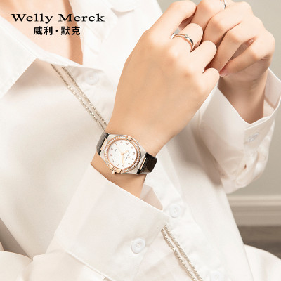 WellyMerck - 珍珠白方形手錶