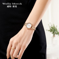 WellyMerck - 精緻玫瑰金圓形手錶