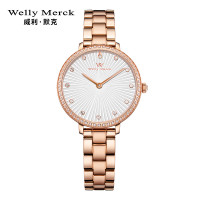 WellyMerck - 鑽石光澤玫瑰金手錶
