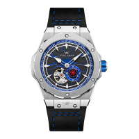 Welly Merck - 疾風傳佐助機械款黑色膠帶銀色殼藍色面手表