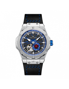 Welly Merck - 疾風傳佐助機械款黑色膠帶銀色殼藍色面手表